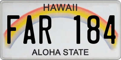 HI license plate FAR184