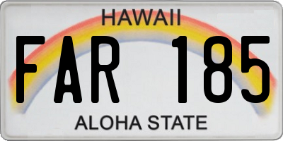 HI license plate FAR185