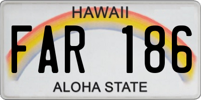 HI license plate FAR186