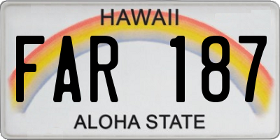 HI license plate FAR187