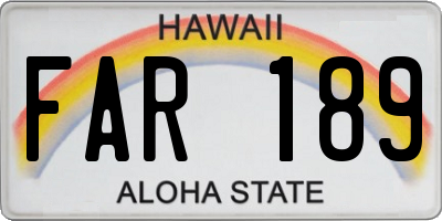HI license plate FAR189