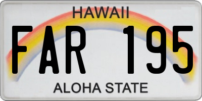 HI license plate FAR195