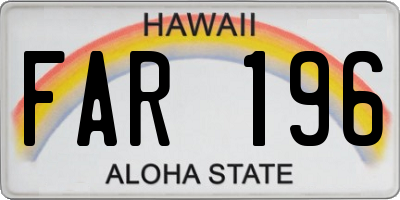 HI license plate FAR196