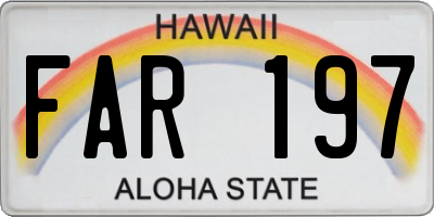 HI license plate FAR197