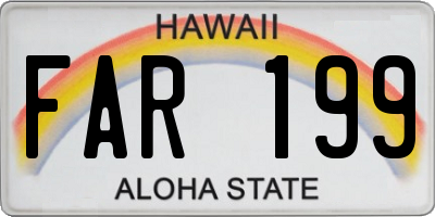 HI license plate FAR199