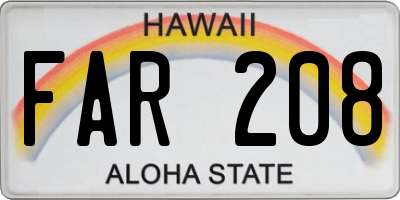 HI license plate FAR208