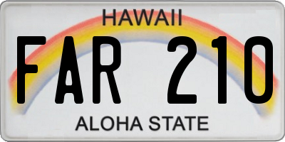 HI license plate FAR210
