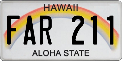 HI license plate FAR211