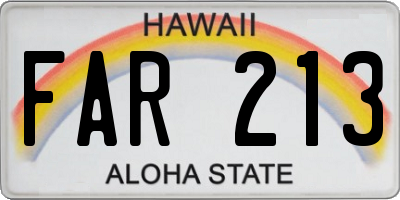 HI license plate FAR213