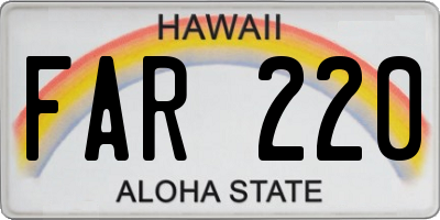 HI license plate FAR220