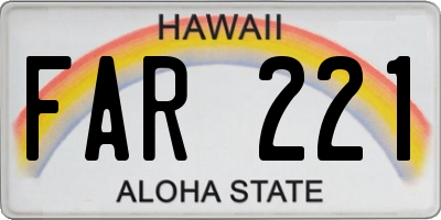 HI license plate FAR221