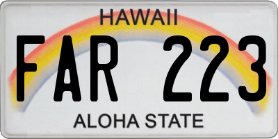 HI license plate FAR223