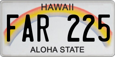 HI license plate FAR225