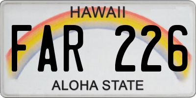 HI license plate FAR226