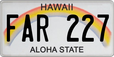 HI license plate FAR227