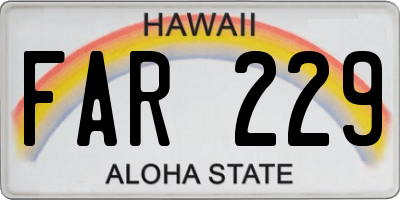 HI license plate FAR229