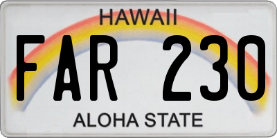 HI license plate FAR230