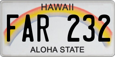 HI license plate FAR232