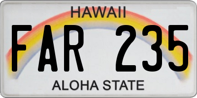 HI license plate FAR235