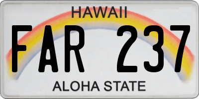 HI license plate FAR237