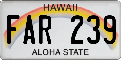 HI license plate FAR239