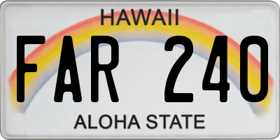 HI license plate FAR240