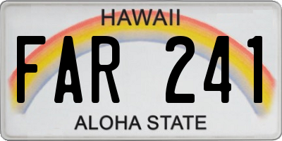 HI license plate FAR241