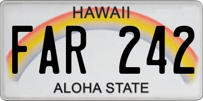 HI license plate FAR242