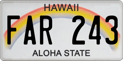 HI license plate FAR243