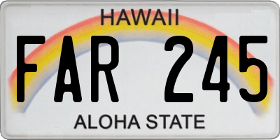 HI license plate FAR245