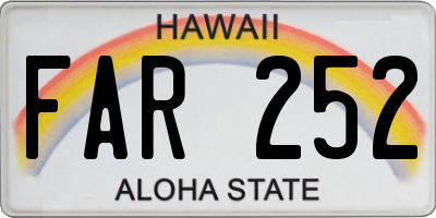 HI license plate FAR252