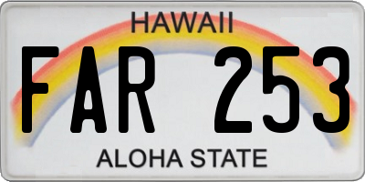 HI license plate FAR253