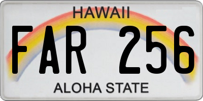 HI license plate FAR256