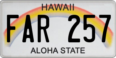 HI license plate FAR257