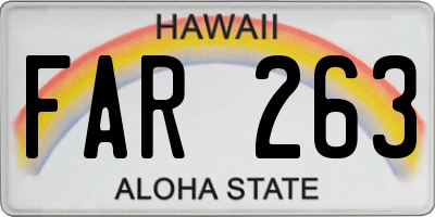 HI license plate FAR263