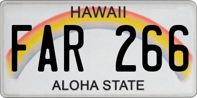 HI license plate FAR266