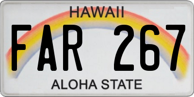 HI license plate FAR267