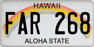 HI license plate FAR268