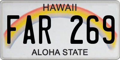 HI license plate FAR269