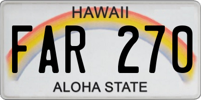 HI license plate FAR270
