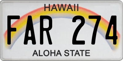 HI license plate FAR274