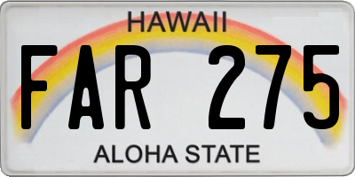 HI license plate FAR275