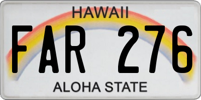 HI license plate FAR276