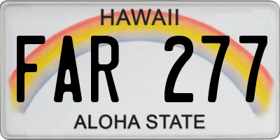 HI license plate FAR277