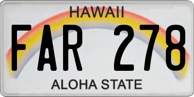 HI license plate FAR278