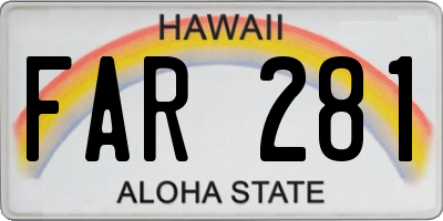 HI license plate FAR281
