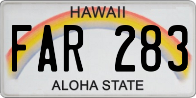 HI license plate FAR283