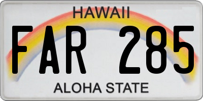 HI license plate FAR285