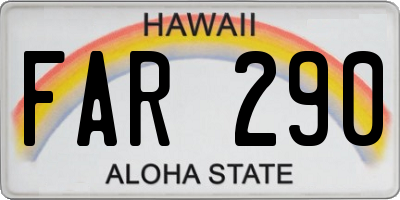 HI license plate FAR290