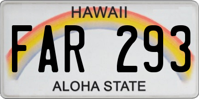 HI license plate FAR293